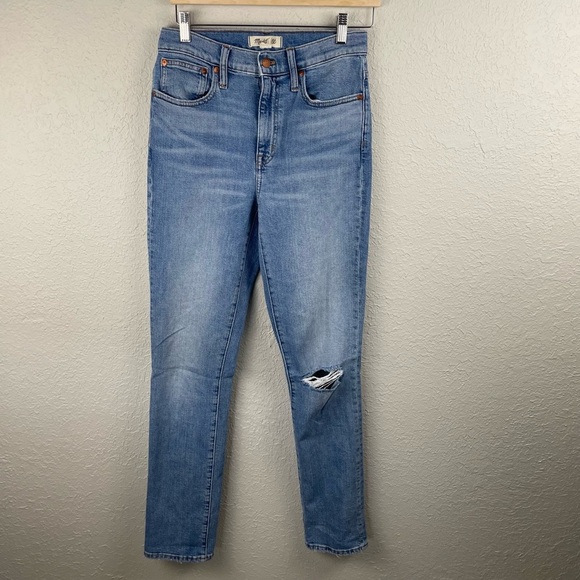 Madewell The High-Rise Slim Boyjean in Summit Wash: Summerweight Edition Size 25 - Picture 1 of 8